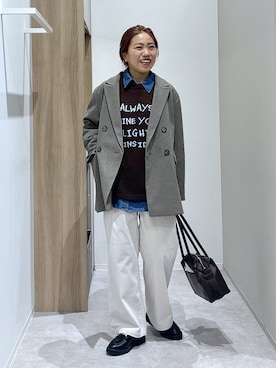 「アイテム（テーラードジャケット）」を使った、MiCAさん（レディース・154cm・30代）の冬コーディネート