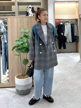 「アイテム（チェスターコート）」を使った、MiCAさん（レディース・154cm・30代）の秋コーディネート