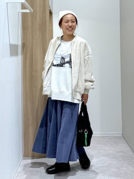 「アイテム（ブルゾン）」を使った、MiCAさん（レディース・154cm・30代）の秋コーディネート