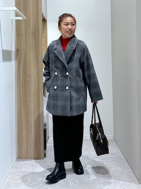 「アイテム（チェスターコート）」を使った、MiCAさん（レディース・154cm・30代）の秋コーディネート