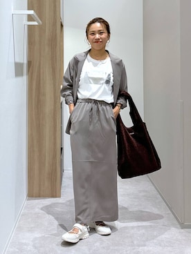 「GLOBAL WORK（グローバルワーク）のアイテム」を使った、MiCAさん（レディース・154cm）の秋コーディネート