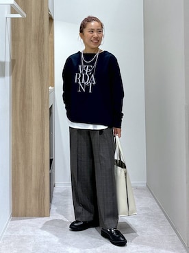 「アイテム（トートバッグ）」を使った、MiCAさん（レディース・154cm・30代）の秋コーディネート