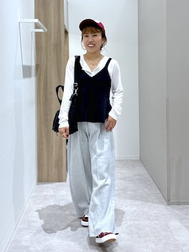 「GLOBAL WORK（グローバルワーク）のアイテム（スニーカー）」を使った、MiCAさん（レディース・154cm）の夏コーディネート