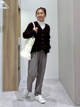 「アイテム（シュシュ）」を使った、MiCAさん（レディース・154cm）の冬コーディネート