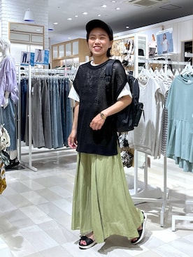 「アイテム（帽子）」を使った、MiCAさん（レディース・154cm・30代）の夏コーディネート