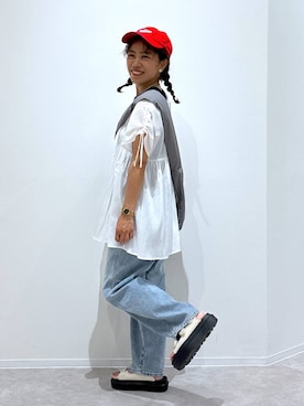「アイテム（タンクトップ）」を使った、MiCAさん（レディース・154cm・30代）の夏コーディネート