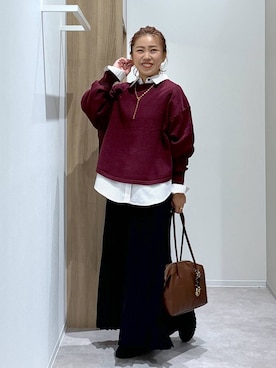 「アイテム（ネックレス）」を使った、MiCAさん（レディース・154cm・30代）の秋コーディネート