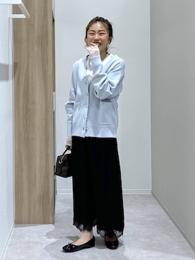 「GLOBAL WORK（グローバルワーク）のらくっション撥水バレエ/135873（バレエシューズ、ブラック系）」を使った、MiCAさん（レディース・154cm）の春コーディネート