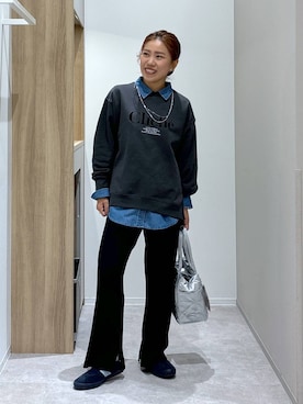 「アイテム（シュシュ）」を使った、MiCAさん（レディース・154cm・30代）の秋コーディネート