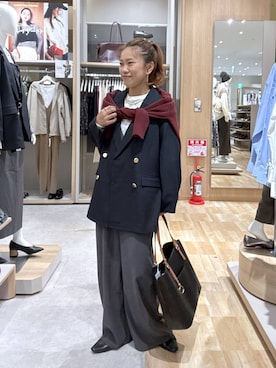 「GLOBAL WORK（グローバルワーク）のアイテム（ジャケット/アウター）」を使った、MiCAさん（レディース・154cm）の秋コーディネート