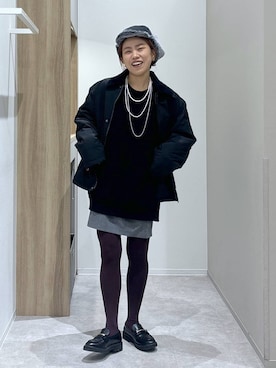 「アイテム（ヘアピン）」を使った、MiCAさん（レディース・154cm）の冬コーディネート