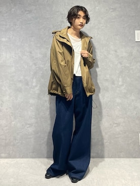 「NANO universe（ナノユニバース）のアイテム（ブルゾン）」を使った、七瀬　莉海さん（レディース・164cm）の秋コーディネート