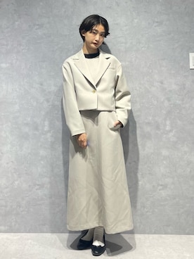 「NANO universe（ナノユニバース）のアイテム（ジャケット/アウター）」を使った、七瀬　莉海さん（レディース・164cm）の秋コーディネート