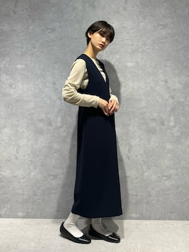 「NANO universe（ナノユニバース）のアイテム」を使った、七瀬　莉海さん（骨格ウェーブ・レディース・164cm）の春コーディネート