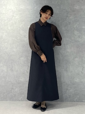 「NANO universe（ナノユニバース）のアイテム（ワンピース）」を使った、七瀬　莉海さん（レディース・164cm）の秋コーディネート