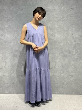 「アイテム（ワンピース/ドレス、パープル系）」を使った、七瀬　莉海さん（レディース・164cm）の春コーディネート