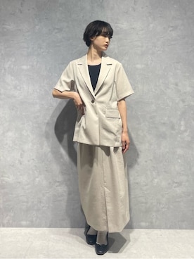 「NANO universe（ナノユニバース）のアイテム（ジャケット/アウター）」を使った、七瀬　莉海さん（レディース・164cm）の春コーディネート
