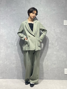 「NANO universe（ナノユニバース）のアイテム（スラックス）」を使った、七瀬　莉海さん（レディース・164cm）の秋コーディネート