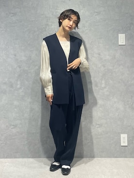 「NANO universe（ナノユニバース）のアイテム（ジャケット/アウター）」を使った、七瀬　莉海さん（レディース・164cm）の秋コーディネート