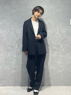 「NANO universe（ナノユニバース）のアイテム（ジャケット/アウター）」を使った、七瀬　莉海さん（レディース・164cm）の秋コーディネート