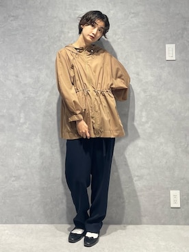 「NANO universe（ナノユニバース）のアイテム（ブルゾン）」を使った、七瀬　莉海さん（レディース・164cm）の秋コーディネート