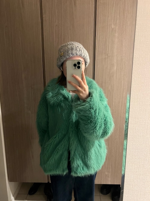 UGG@mos 裏地ロゴ フェイクファーコート / アグ ウラジロゴ フェイク