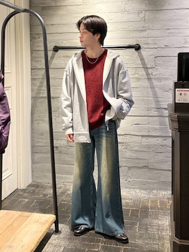 「HARE（ハレ）のウェスタンバックルベルト(HARE)（ベルト）」を使った、ryota_hareさん（メンズ・171cm）の秋コーディネート