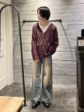 「HARE（ハレ）のワイドフレアデニムパンツ(HARE)（デニムパンツ）」を使った、ryota_hareさん（メンズ・171cm）の夏コーディネート
