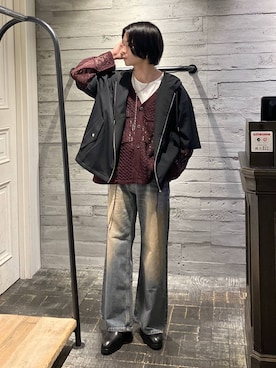 「HARE（ハレ）のワイドフレアデニムパンツ(HARE)（デニムパンツ）」を使った、ryota_hareさん（メンズ・171cm）の夏コーディネート
