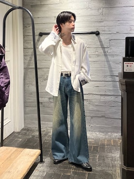 「HARE（ハレ）のウェスタンバックルベルト(HARE)（ベルト）」を使った、ryota_hareさん（メンズ・171cm）の秋コーディネート