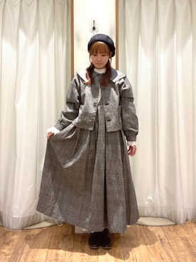 「サマンサモスモス」｜「アイテム（ノーカラージャケット）」を使った、はるさん（レディース・156cm）の秋コーディネート