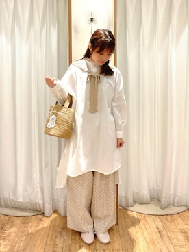 「Samansa Mos2（サマンサ モスモス）のアイテム（パンツ）」を使った、はるさん（レディース・156cm）の春コーディネート