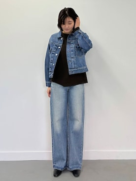 「春のジャケットスタイル」｜「アイテム（デニムジャケット）」を使った、airimuさん（レディース・169cm）の春コーディネート