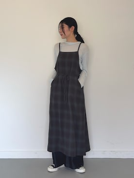 「FORK&SPOON（フォークアンドスプーン）のアイテム（Tシャツ/カットソー）」を使った、AIRIさん（レディース・169cm）の秋コーディネート