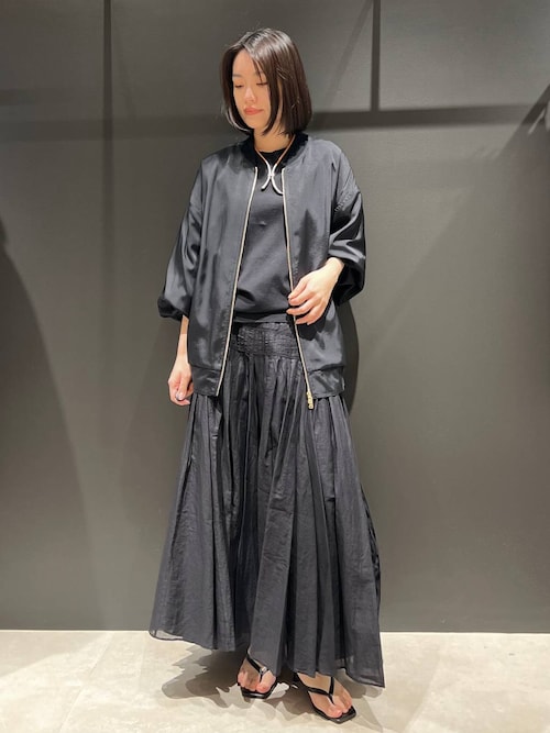 カレンソロジー ヴィスコースツイルブルゾン　ブラック Curensology（カレンソロジー）の「Curensology(カレンソロジー