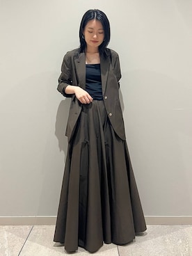 「アイテム（テーラードジャケット、グリーン系）」を使った、nnhk16さん（レディース・157cm）の夏コーディネート