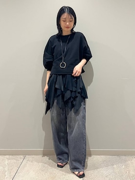 美品　カレンソロジー　スクエアネックレースブラウス　チュニック　オーバーサイズ 美品 カレンソロジー スクエアネックレースブラウス チュニック