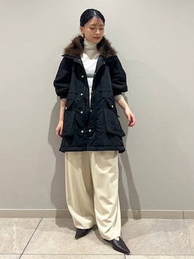 「アイテム（モッズコート）」を使った、nnhk16さん（レディース・157cm）の秋コーディネート