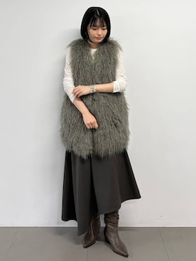 「Curensology（カレンソロジー）のCurensology(カレンソロジー)/イレギュラーヘムスカート（スカート、グリーン系）」を使った、nnhk16さん（レディース・157cm）の夏コーディネート