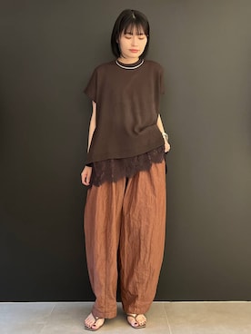 「Curensology（カレンソロジー）のCurensology(カレンソロジー)/＜ＣＳＧ＞シルバーチョーカー（チョーカー、シルバー系）」を使った、nnhk16さん（レディース・157cm）の夏コーディネート