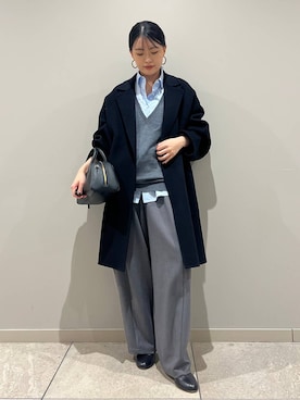 「Curensology（カレンソロジー）のCurensology(カレンソロジー)/＜C.S.G＞ウールカシミヤビーバーコート（チェスターコート）」を使った、nnhk16さん（レディース・157cm）の秋コーディネート