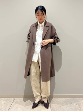 「アイテム（チェスターコート）」を使った、nnhk16さん（レディース・157cm・20代）の秋コーディネート