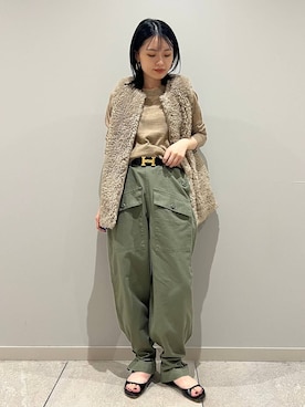 「アイテム（カーゴパンツ）」を使った、nnhk16さん（レディース・157cm・20代）の秋コーディネート