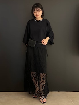 「Curensology（カレンソロジー）のCurensology(カレンソロジー)/＜ＣＳＧ＞シルバーチョーカー（チョーカー、シルバー系）」を使った、nnhk16さん（レディース・157cm）の夏コーディネート