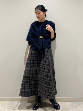 「アイテム（ストール/ショール）」を使った、nnhk16さん（レディース・157cm）の秋コーディネート