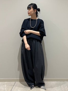 【24SS美品】カレンソロジー ストレッチプルオーバー　ブラック Curensology(カレンソロジー)/ストレッチプルオーバーを使った人気