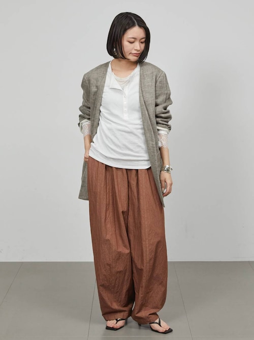 Curensology(カレンソロジー)/ヘンリーレースロングスリーブTシャツ（T