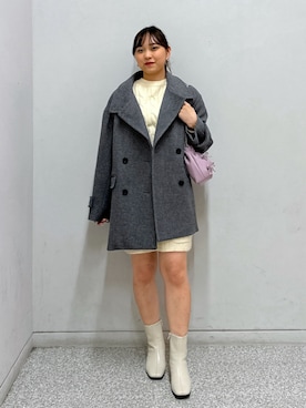 「FREE'S MART（フリーズマート）のアイテム（ピーコート）」を使った、saara730さん（レディース・157cm）の冬コーディネート