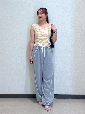 「シャーリング」｜saara730さん（レディース・157cm）の夏コーディネート