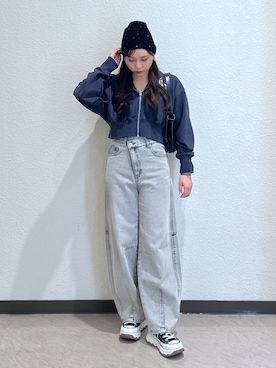 「アイテム（パーカー）」を使った、saara730さん（レディース・157cm）の秋コーディネート